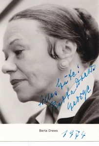 Berta Drews George signiert Karte Original Unterschrift BERTA DREWS GEORGE - Bild 1 von 1