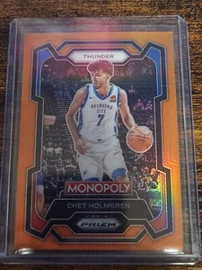 2023-24 CHET HOLMGREN ORANGE 24/124 MONOPOLY PRIZM NO. 62 - Picture 1 of 2
