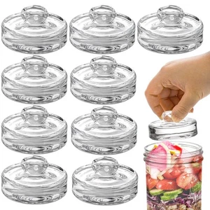 9 Pack Fermentation Glass Weights with Easy Grip Handles for Wide Mouth Mason... - Picture 1 of 9