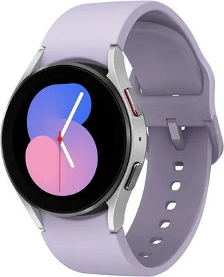 Samsung Galaxy Watch5 - 40mm Silver Case w/ Lavender Sport band (BLUETOOTH) - Image 1 of 3