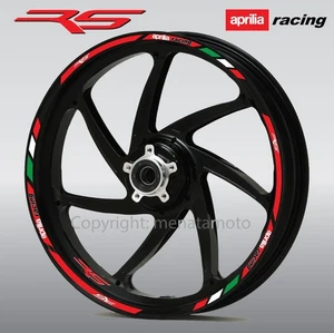 Wheel decals stickers rim stripes for aprilia racing RS 50 125 250 graphics red - Picture 1 of 7