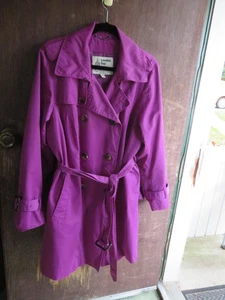 LONDON FOG Plus Size 1X Navy Belted Trench Coat Rain Jacket - Picture 1 of 3