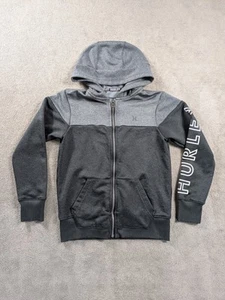 Hurley Jacket Boys Youth Small Gray Nike Dri Lightweight Full Zip Hooded - Picture 1 of 9