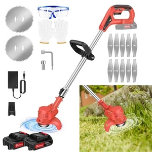 Grass Strimmer Cordless Grass Garden Cutter Machine With 2pcs Battery&charger - Picture 1 of 7