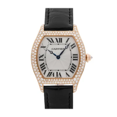Reloj Cartier Tortue Oro Rosa Diamante Correa Cuerda Manual 43mm x 38mm WA503951 Foto 1 de 4