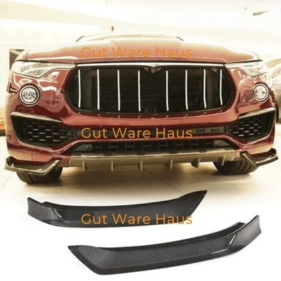 Para Maserati Levante 16-17 Carbon Splitter Flaps alerón de esquina delantero faldón delantero - Imagen 1 de 4