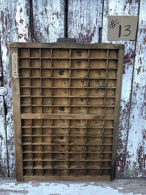 Impressoras de madeira Hamilton gaveta tipografia conjunto caixa de sombra vitrine M#13 - Imagem 1 de 4