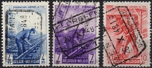 BELGIO 1945 - PACCHI POSTALI FERROVIA - Usati 4 7 10 Fr. #BEY - Foto 1 di 1