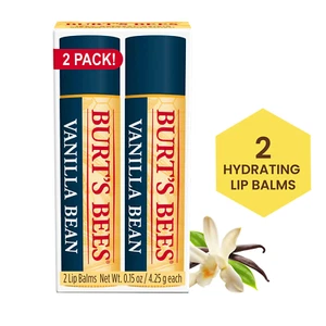 Burts Bees Vanilla Bean Lip Balm, 2-Pack, 0.15 Oz. - Picture 1 of 12