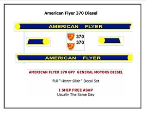 American Flyer 370 GP7 Diesel Engine Water Slide Decal Set - Picture 1 of 1