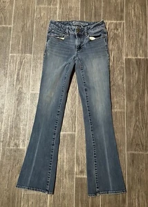 American Eagle Skinny Kick Jeans Women 00 Regular Boot Cut 360 Super Stretch - Picture 1 of 5