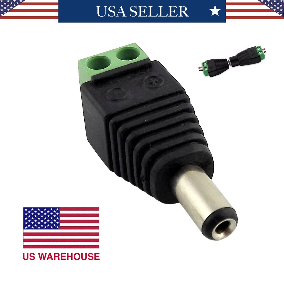 X10 DC Power Cable12V 5A 5.5x2.1mm Male Female 18AWG Pure Copper CCTV LED Router - Image 1 of 4