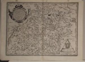 MORAVIA CZECH REPUBLIC 1598 ORTELIUS UNUSUAL ANTIQUE COPPER ENGRAVED MAP