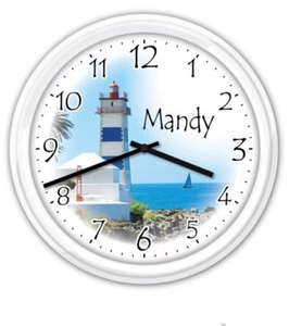 Lighthouse PERSONALIZED Wall Clock - Ocean Beach - GREAT GIFT - Picture 1 of 1