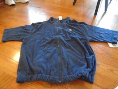 NUEVO CON ETIQUETAS FABULOSO Retro Vintage L. Terry Tela Cremallera Cabana Camisa Jantzen Azul Marino Foto 1 de 4