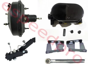 1960-1966 Chevy GMC Truck Black 9" Brake Booster & Master &Bracket Disc Disc Kit - Picture 1 of 6