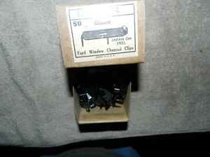 NORS Vintage Ford Window Channel Clips Auveco 4104 Japan Steel Black lot of 10 - Picture 1 of 7
