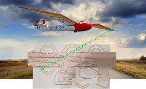 105" WS HIRTH MINIMOA R/C Airplane Laser Cut Balsa Ply Short Kit With Plans - Picture 1 of 4