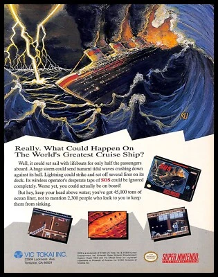 1994 SOS Retro Video Game PRINT AD Vic Tokai Inc Super Nintendo - - Image 1 of 4