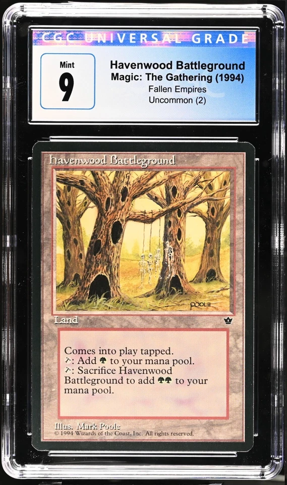 MTG Havenwood Battleground 1994 Fallen Empires Graded Common Poole CGC 9 - Image 1 of 2