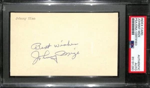 Johnny Mize HOF Signed/Auto 3x5 Index Card New York Yankees PSA/DNA 187223 - Picture 1 of 2