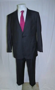 Traje Brooks Brothers Golden Fleece Loro Piana Martin Greenfield Azul Marino Rayas 45L - Imagen 1 de 15