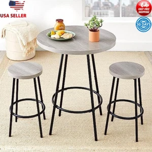 3 Piece Modern Counter Height Bistro Dining Set Pub Table Stools Space Saving US - Picture 1 of 5