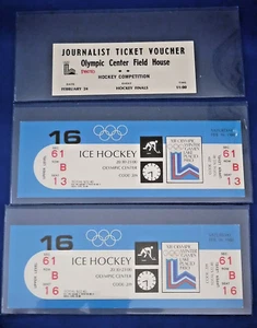 1980 Lake Placid Hockey, MIRACLE ON ICE, JOURNALIST TICKET VOUCHER, February 24. - Picture 1 of 8