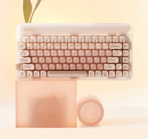 LOFREE Bluetooth Mechanical Keyboard Tri mode 84 Keys Pink For Win IOS Android - Picture 1 of 13