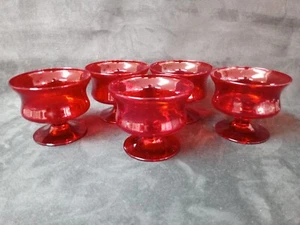 5 (fünf) Morgantown Ruby Patriot 3 1/2" Sherbets - Bild 1 von 9