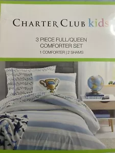 CHARTER CLUB KIDS Cabana Stripe 3-Pc. Comforter Set, Full/Queen - Picture 1 of 4