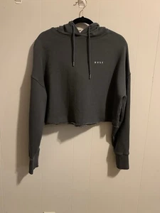 Roxy Hoodie Womens Size Small Cropped Raw Hem Pullover Beach - Picture 1 of 6