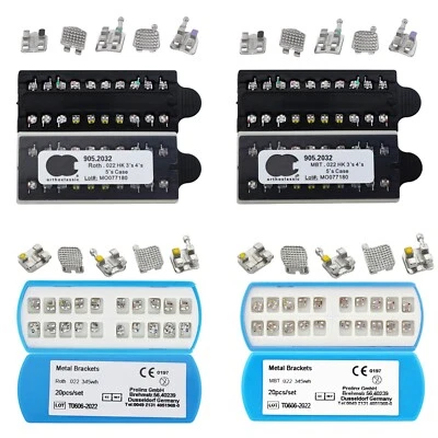 Dental Orthodontic Brackets Braces Metal MIni Roth MBT 022 345 Solar Nickel Free - Image 1 of 4