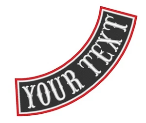 Custom Embroidered Patch - Double Border Side Rocker Biker MC Sew on Patches - Picture 1 of 12