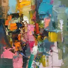 Abstract Expressionism Oil Paint Luxury Canvas Wall Art Picture Print Colourful