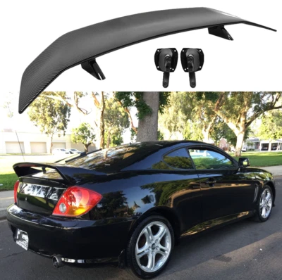 For Hyundai Tiburon 46" Carbon Fiber Racing Rear Trunk Spoiler Wing GT-Style - Image 1 of 4