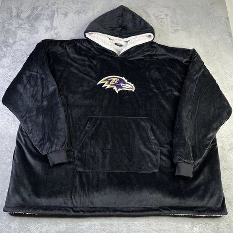 Baltimore Ravens Hoodie One Size Oversized Reversible Sherpa Lined Sleepwear Cover