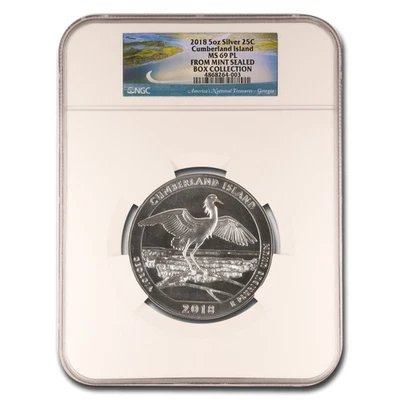 2018 5 oz Silver ATB Cumberland Island MS-69 PL NGC - Image 1 of 3