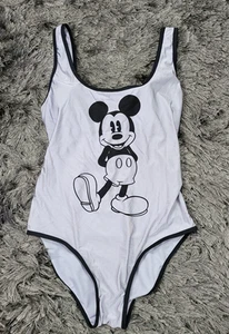 Oh My Disney Mickey Mouse Swim Suit Womens Small Gray Padded One Piece Bathing - Picture 1 of 16