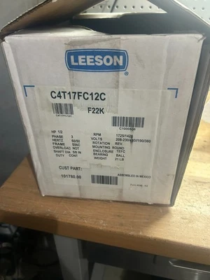 Leeson Watt Saver 101780.00 Motor Model C4T17FC12C HP: 1/2-NEW IN BOX - Image 1 of 2