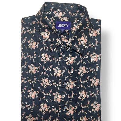 Свобода Лондона чай розы три четверти рукав хлопок воротник рубашка блузка или топ - Изображение 1 из 4