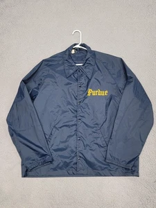 Vintage Champion Purdue Jacket Mens XL Blue Nylon Coach Windbreaker Made USA 60s - Picture 1 of 9
