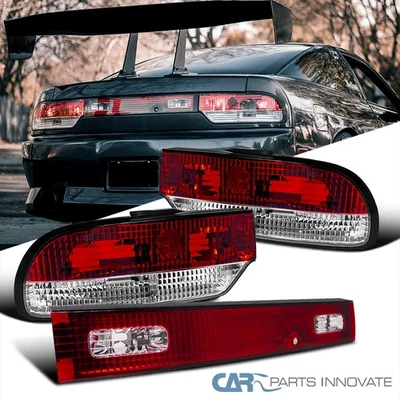 Fit 89-94 240SX S13 3Dr Hatchback Red Tail Brake Lights+Center Trunk Lamp Foto 1 de 4