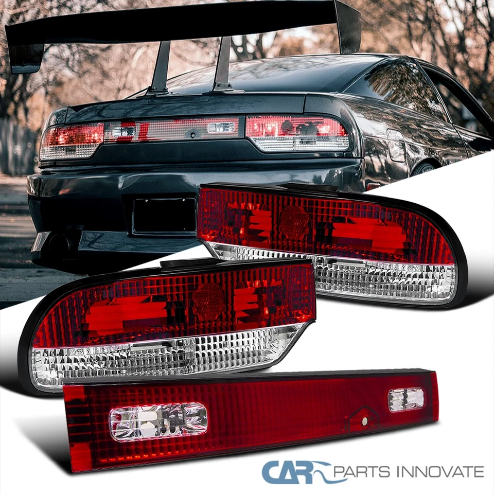 Fit 89-94 240SX S13 3Dr Hatchback Red Tail Brake Lights+Center Trunk Lamp - Image 1 of 4