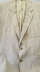 LANVIN Paris Beige Pure Wool Blazer Sports Coat Size 44 New York Mint - Picture 1 of 11