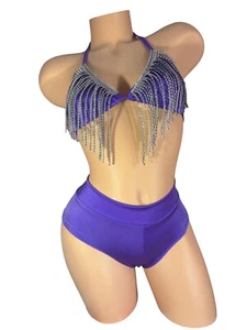 Exotic Dancewear Purple 2 Pieces - Picture 1 of 2