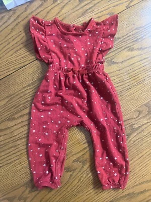 Jessica Simpson Bebé Niña Mameluco Mono 12 Mo Rojo Dorado Navidad Una Pieza Foto 1 de 4