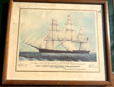 New York Clipper Ship "Challenge" Vintage Framed Print 1835