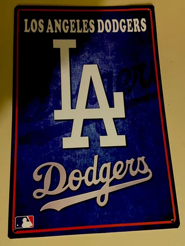 LA Dodgers Los Angeles Metal Wall Art Man Cave Dad Gift Baseball Fan MLB Plaque Cover