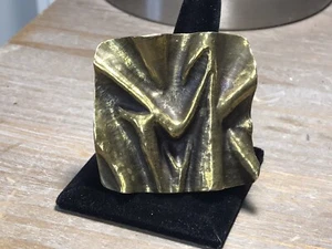 JAMES AVERY ARTISON JEWELRY HIGH RELIEF ABSTRACT ART RETIRED BRASS BELT BUCKLE - Picture 1 of 8